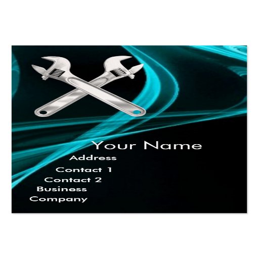 CHROME SKULL AND WRENCHES METAL MECHANICS BUSINESS CARD