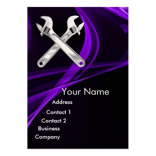 CHROME SKULL AND WRENCHES METAL MECHANICS pearl Business Cards (front side)