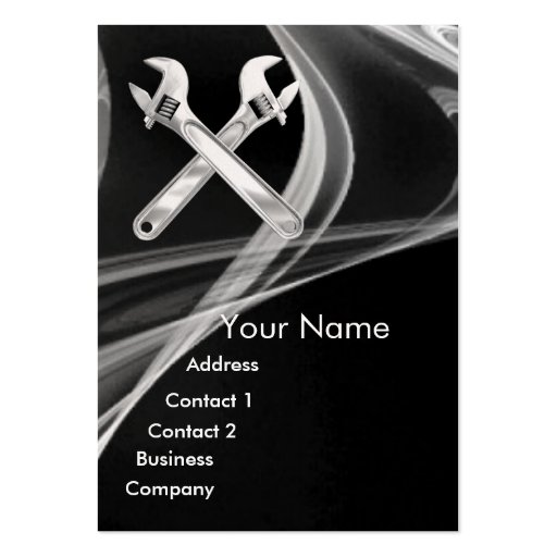 CHROME SKULL AND WRENCHES METAL MECHANICS pearl Business Card (front side)