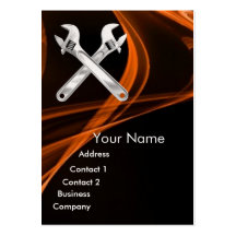 CHROME SKULL AND WRENCHES METAL MECHANICS pearl Business Card Templates