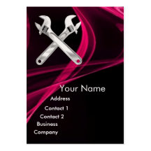 CHROME SKULL AND WRENCHES METAL MECHANICS pearl Business Card Templates