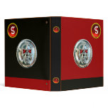 CHROME SKULL  BLACK AND RED RUBY MONOGRAM binders