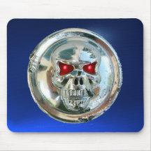 CHROME SKULL , Blue sapphire Mousepad