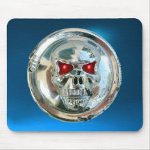 CHROME SKULL , Blue sapphire Mousepads
