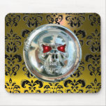 CHROME SKULL ,Damask, Yellow Topaz Mousepad