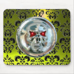 CHROME SKULL ,Damask, Yellow Topaz Mousepad