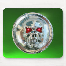 CHROME SKULL , Green Emerald Mousepad