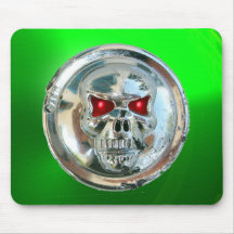 CHROME SKULL , Green Emerald Mousepads