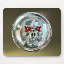 CHROME SKULL , Grey Agate Mouse Pads