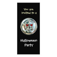 CHROME SKULL HALLOWEEN PARTY PERSONALIZED INVITE