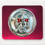 CHROME SKULL , Red Pink Ruby Mouse Pads