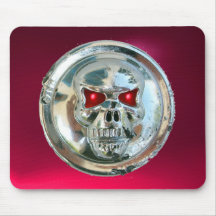 CHROME SKULL , Red Pink Ruby Mouse Pads