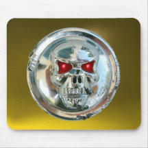 CHROME SKULL , Yellow Topaz Mouse Pad