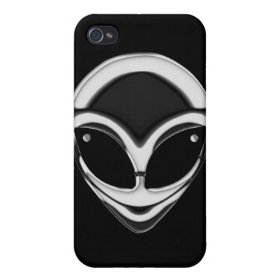 Chrome Space Alien Head Covers For iPhone 4