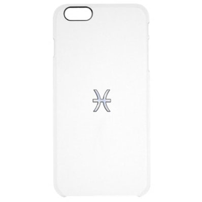 Chrome Style Pisces Zodiac Symbol on Hevelius Clear iPhone 6 Plus Case