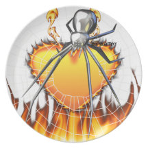 Chromed Black Widow Design 2 Party Plates