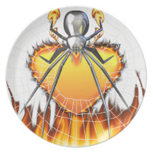 Chromed Black Widow Design 3 Plate