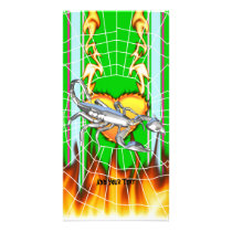 Chromed scorpion design 1 with fire and we personalized photo card