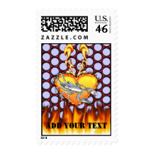 Chromed scorpion design 1 with fire postage stamp
