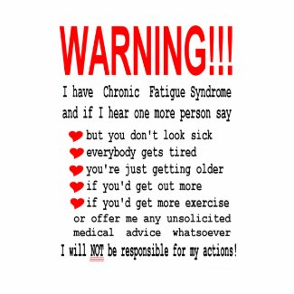 Chronic Fatigue Syndrome Warning Bags bag