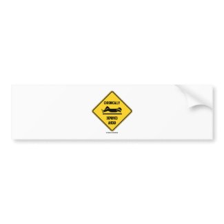 Chronically (Sleep) Deprived Ahead Sign (Humor) bumpersticker