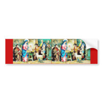 Chrsitmas greeting with mary, joseph, jesus in a s bumper stickers by RememberChristmas Chrsitmas greeting with mary, joseph, jesus in a s bumper stickers