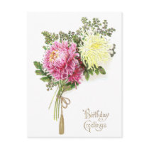 Chrysanthemum Birthday postcards