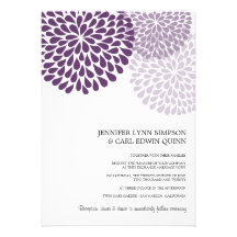 Chrysanthemum Bouquet (Purple) Custom Announcement