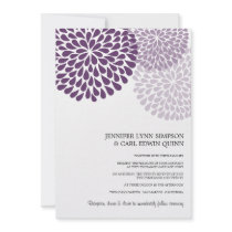 Chrysanthemum Bouquet (Purple) Custom Announcement