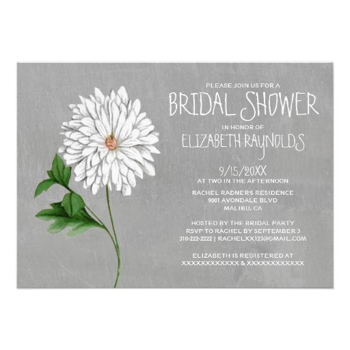 Chrysanthemum Bridal Shower Invitations