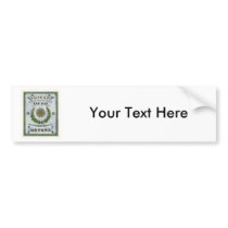 Chrysanthemum Flower Vintage Japanese Silk Label Bumper Stickers