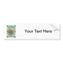 Chrysanthemum Flower Vintage Japanese Silk Label Bumper Sticker