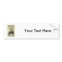 Chrysanthemum Flower Vintage Japanese Silk Label Bumper Stickers