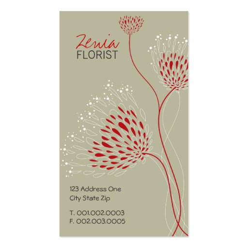 Chrysanthemum Flowers Floral Elegant Chic Business Business Card (front side)