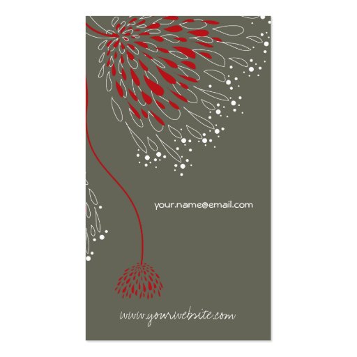 Chrysanthemum Flowers Floral Elegant Chic Business Business Card (back side)