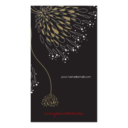 Chrysanthemum Flowers Floral Elegant Chic Business Business Card Templates (back side)