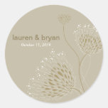 Chrysanthemum Flowers Floral Elegant Wedding Party Stickers