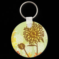 Chrysanthemum Graphic keychains