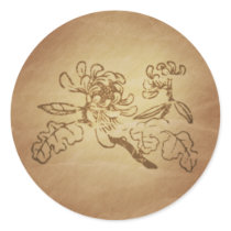 Chrysanthemum Laughter Magic Charms Round Sticker