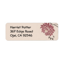 Chrysanthemum Vintage Wallpaper Return Address Label