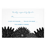 Chrysanthemum Wedding Black RSVP Personalized Announcements