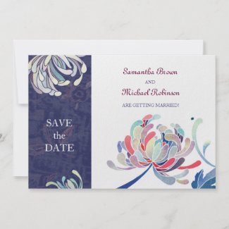 Chrysanthemum Wedding Save the Date Invitations invitation