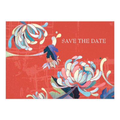 Chrysanthemum Wedding Save the Date Invitations