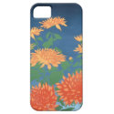 Chrysanthemums iPhone 5 Case, Orange, Blue iPhone 5 Cases