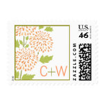 chrysanthemum, mums, modern, floral, orange, green