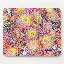 Chrysanthemums Within the Lines Mousepad