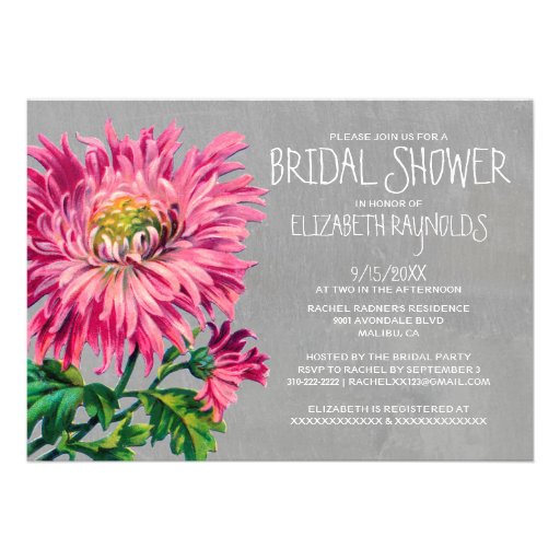 Chrysanths Bridal Shower Invitations