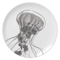 Chrysaora Jellyfish Ink Painting plates