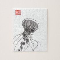 Chrysaora Jellyfish Ink Painting puzzles