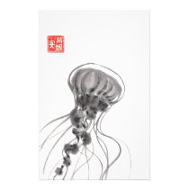Chrysaora Jellyfish Ink Painting stationery